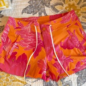 Athleta Pink & Orange Floral Board Shorts